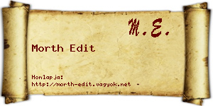 Morth Edit névjegykártya